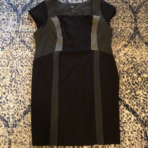 Color Block Short Sleeve Work Dress